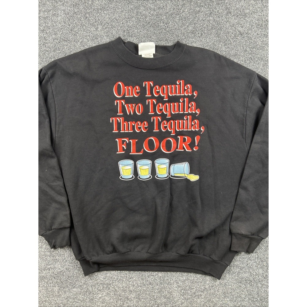 Vintage 90s Lee One Tequilla, Two Tequilla Crew Neck Sweater Size XL Made in USA